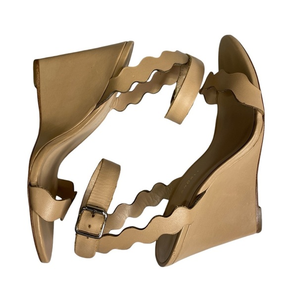 Loeffler Randall Piper Wedge‎ Sandal Tan Size 6-1/2 - Picture 2 of 8